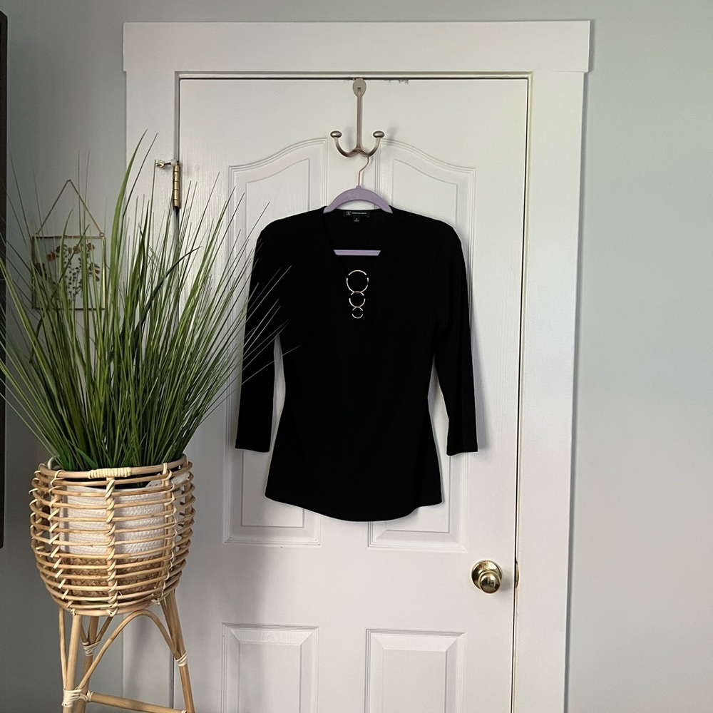 INC ✨ Black Top with Gold Loops✨ Brand New/Never Worn✨